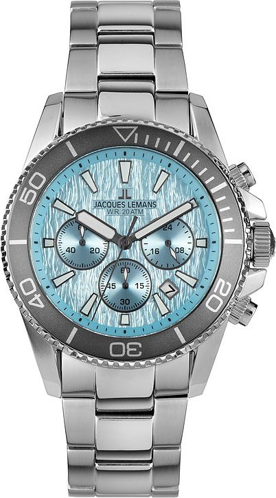Jacques Lemans Chronograph Liverpool Diver 1-2206K Edelstahl
