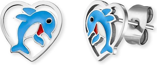 Engelsrufer Kinderohrring HEES-DOLPH-HEART-ST Edelstahl, Emaille