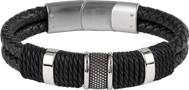 Jacques Lemans Armband S-B131A Leder, Edelstahl