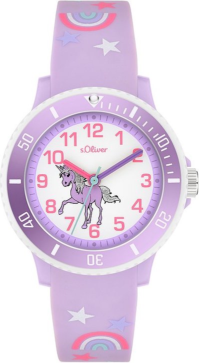 s.Oliver Kinderuhr Einhorn SO-4500-PQ Kunststoff