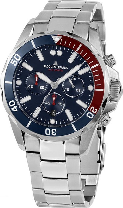 Jacques Lemans Chronograph Sport 1-2091G Edelstahl