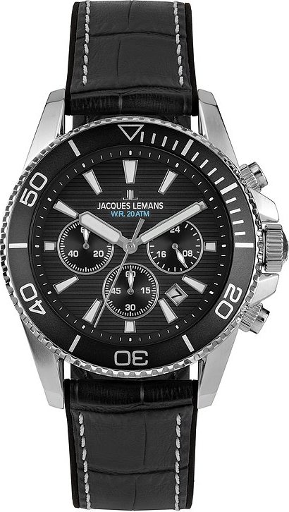 Jacques Lemans Chronograph Liverpool Diver 1-2206A Edelstahl