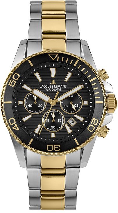 Jacques Lemans Chronograph Liverpool Diver 1-2206L Edelstahl