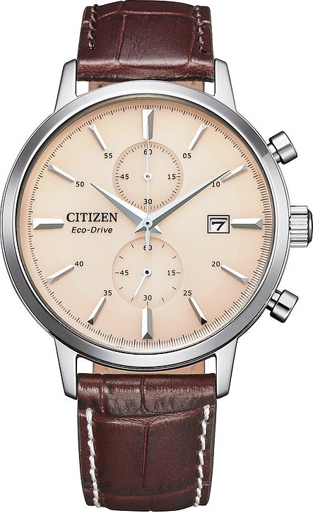 Citizen Chronograph Leder Eco-Drive CA7061-26X Edelstahl, Edelstahl