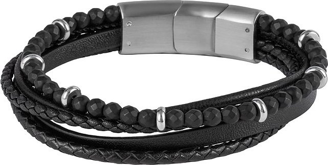 Jacques Lemans Armband S-B128A Leder, Edelstahl