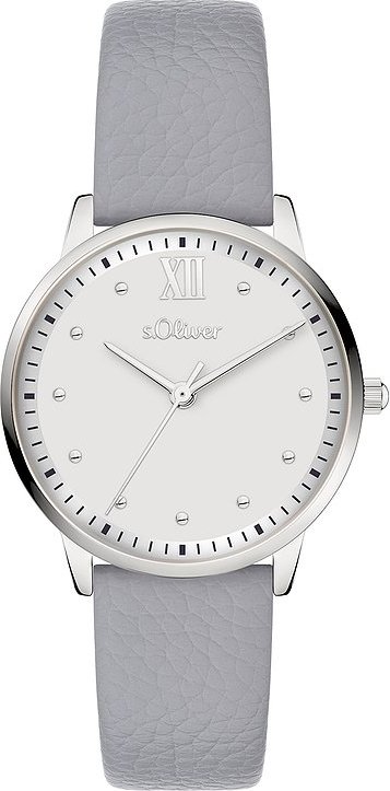 s.Oliver Damenuhr mit weichem strukturierten Band SO-4486-LQ Metall