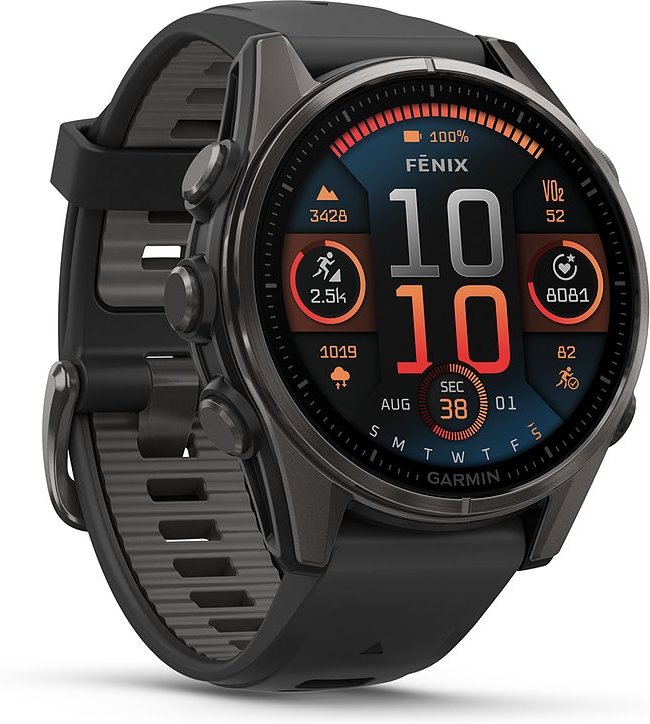 Garmin Smartwatch Fenix 8 - 43 mm AMOLED Sapphire Schwarz Carbongrau Titan 010-02903-21