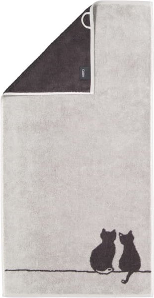 Cawö Handtücher CUTE CATS EDITION You & Me 6263 - Farbe: platin/basalt - 70 - Handtuch 50x100 cm