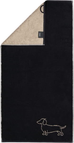 Cawö Handtücher WE LOVE DOGS Companion 6248 - Farbe: Schwarz-Beige - 93 - Handtuch 50x100 cm