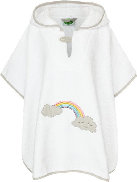 Smithy Wolkenweich Regenbogen - Badeponcho 55 x 70 cm - Farbe: weiß (1901034)
