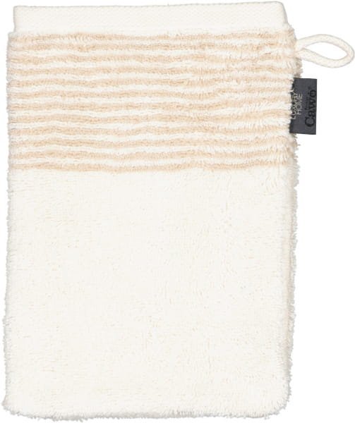 Cawö Handtücher Luxury Home Two-Tone 590 - Farbe: natur - 36 - Waschhandschuh 16x22 cm