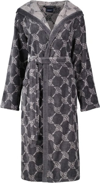 JOOP Damen Bademantel Cornflower Kapuze 1646 - Farbe: Anthrazit - 77 - L