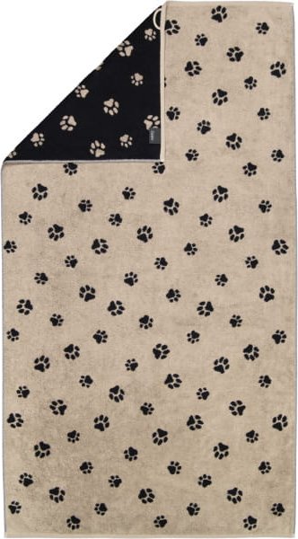 Cawö Handtücher WE LOVE DOGS Paws 6247 - Farbe: Schwarz-Beige - 93 - Duschtuch 80x150 cm
