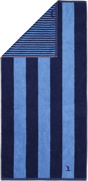 Möve Handtücher Superwuschel Blockstreifen - Farbe: deep sea/cornflower - 042 - Handtuch 50x100 cm
