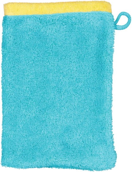 Cawö Handtücher Lifestyle Splash 7071 - Farbe: türkis/apricot - 15 - Waschhandschuh 16x22 cm