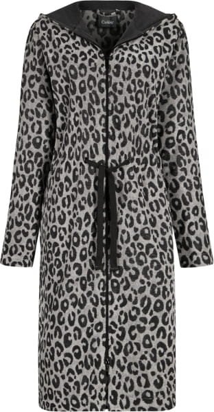 Cawö Home Bademäntel Damen Kurzmantel mit Kapuze Two-Tone Leo 851 - Farbe: basalt - 77 - L