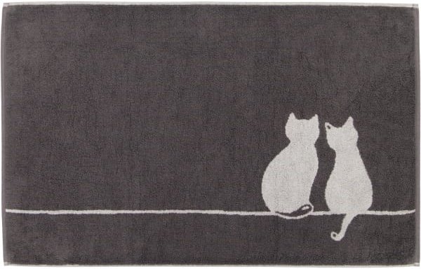 Cawö Badematten CUTE CATS You & Me 6263 - Farbe: basalt/platin - 77 - 50x80 cm