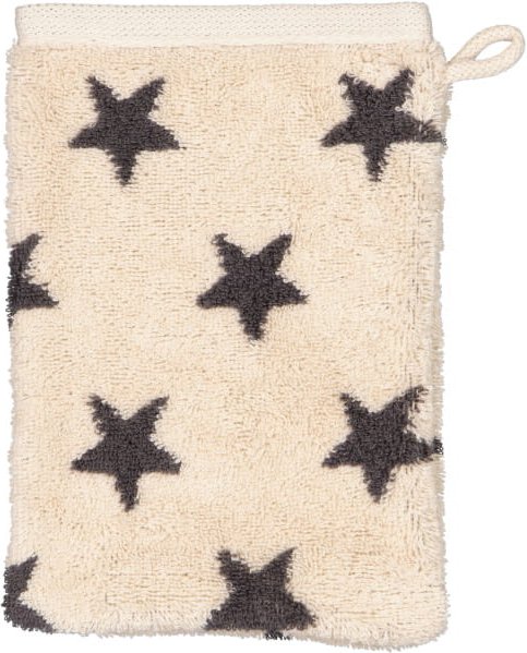 Cawö Handtücher NEW STARS Sterne klein 6261 - Farbe: beige/basalt - 37 - Waschhandschuh 16x22 cm