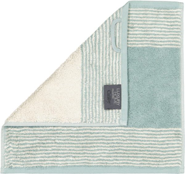 Cawö Handtücher Luxury Home Two-Tone 590 - Farbe: salbei - 43 - Seiflappen 30x30 cm