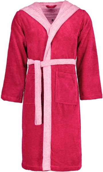 Thumbnail - Vossen Bademantel unisex Poppy - Farbe: cranberry - 002 (161903) - S