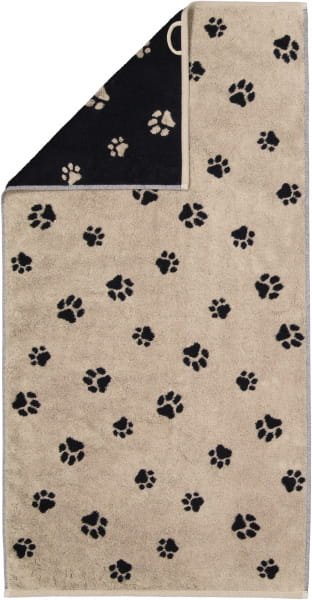 Cawö Handtücher WE LOVE DOGS Paws 6247 - Farbe: Schwarz-Beige - 93 - Handtuch 50x100 cm