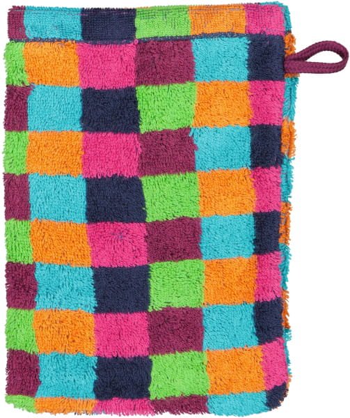 Cawö - Life Style Karo 7047 - Farbe: 84 - multicolor - Waschhandschuh 16x22 cm
