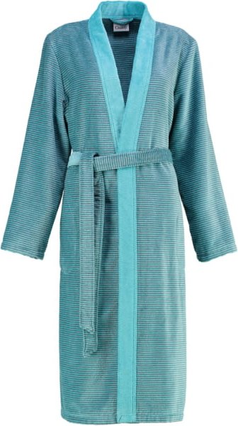 Thumbnail - Cawö - Damen Bademantel Two-Tone Kimono 6431- Farbe: türkis - 47 - S