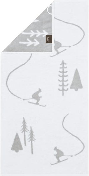 Cawö Handtücher WINTER EDITION Skifahrer 6272 - Farbe: weiß/platin - 67 - Duschtuch 70x140 cm
