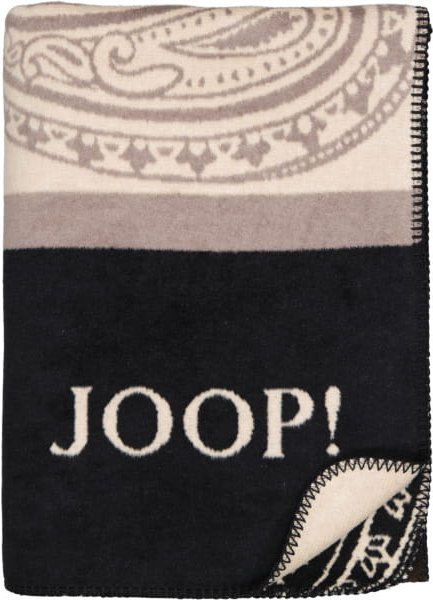 JOOP! Wohndecken Paisley Stripes - Farbe: Schwarz - 150x200 cm