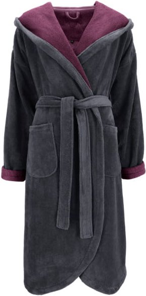Vossen Bademäntel Damen Kapuze Balance Carmen - Farbe: graphit/elderberry - 0005 - M