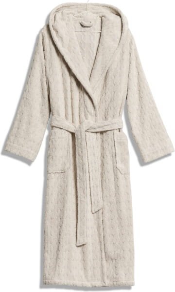 Möve Bademäntel unisex Kapuze Cosy Knits Zopf allover - Farbe: nature/cashmere - 071 - M