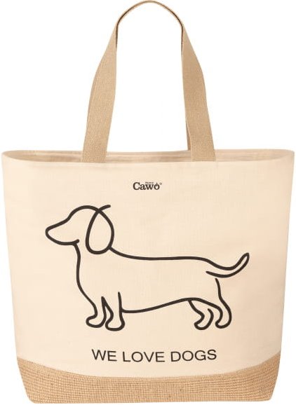 Cawö Home Beachbags WE LOVE DOGS Companion 55701 - Farbe: natur/schwarz - 39 - 40x55 cm