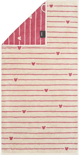 Cawö Handtücher Heart Beats Lines & Hearts 6276 - Farbe: beere - 32 - Duschtuch 70x140 cm