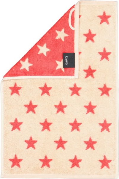 Cawö Handtücher NEW STARS Sterne klein 6261 - Farbe: beige/pink - 32 - Gästetuch 30x50 cm