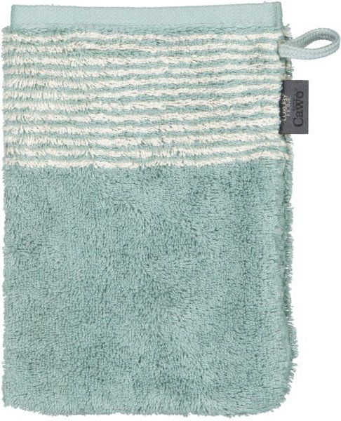 Cawö Handtücher Luxury Home Two-Tone 590 - Farbe: salbei - 43 - Waschhandschuh 16x22 cm