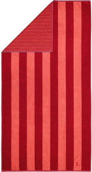 Möve Handtücher Superwuschel Blockstreifen - Farbe: ruby/coral - 021 - Duschtuch 80x150 cm