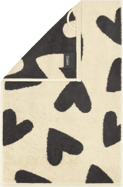 Cawö Handtücher Heart Beats Hearts 6275 - Farbe: basalt - 37 - Gästetuch 30x50 cm