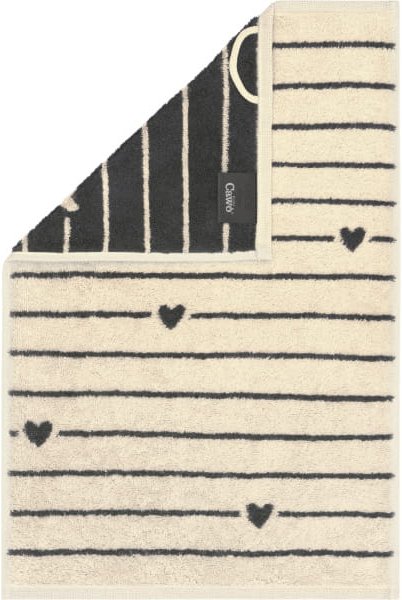 Cawö Handtücher Heart Beats Lines & Hearts 6276 - Farbe: basalt - 37 - Gästetuch 30x50 cm