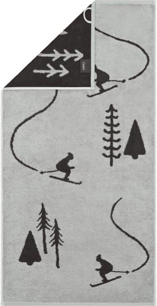 Cawö Handtücher WINTER EDITION Skifahrer 6272 - Farbe: platin/basalt - 70 - Duschtuch 70x140 cm