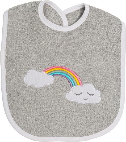 Smithy Wolkenweich Regenbogen - Lätzchen 24 x 24 cm - Farbe: grau (1805064)