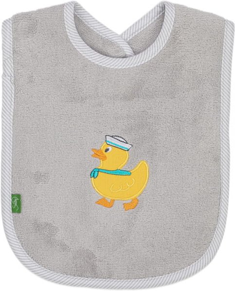 Smithy Pastellflausch Ente - Lätzchen 24 x 24 cm - Farbe: hellgrau (2005073)