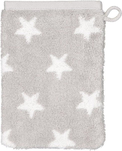 Cawö Handtücher NEW STARS Sterne klein 6261 - Farbe: platin/weiß - 76 - Waschhandschuh 16x22 cm