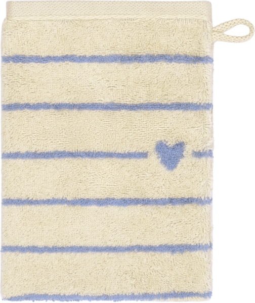 Cawö Handtücher Heart Beats Lines & Hearts 6276 - Farbe: capri - 31 - Waschhandschuh 16x22 cm