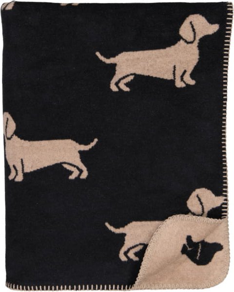 Cawö Wohndecken WE LOVE DOGS 62460 - Farbe: schwarz/beige - 93 - 150x200 cm