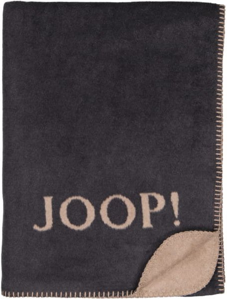 JOOP! Wohndecken Uni-Doubleface - Farbe: Anthrazit-Karamell - 150x200 cm