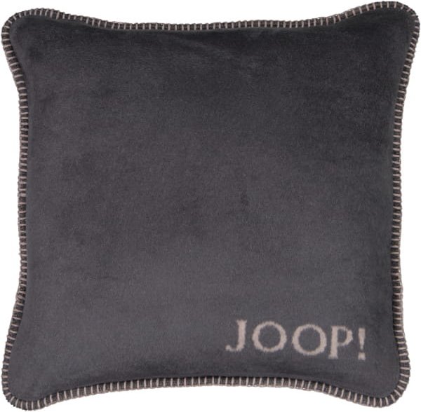 JOOP! Kissenhülle Uni-Doubleface - Größe: 50x50 cm - Farbe: Anthrazit-Taupe