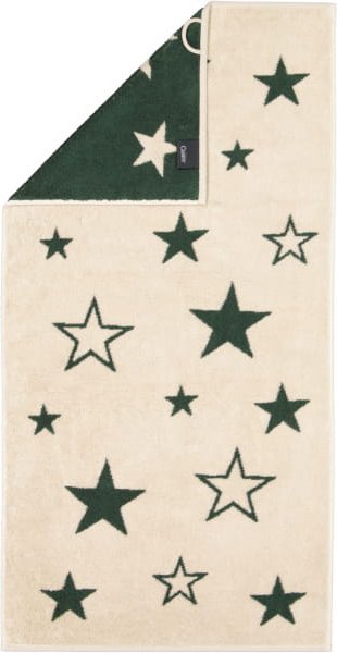 Cawö Handtücher Christmas Edition Sterne 792 - Farbe: natur-grün - 34 - Handtuch 50x100 cm