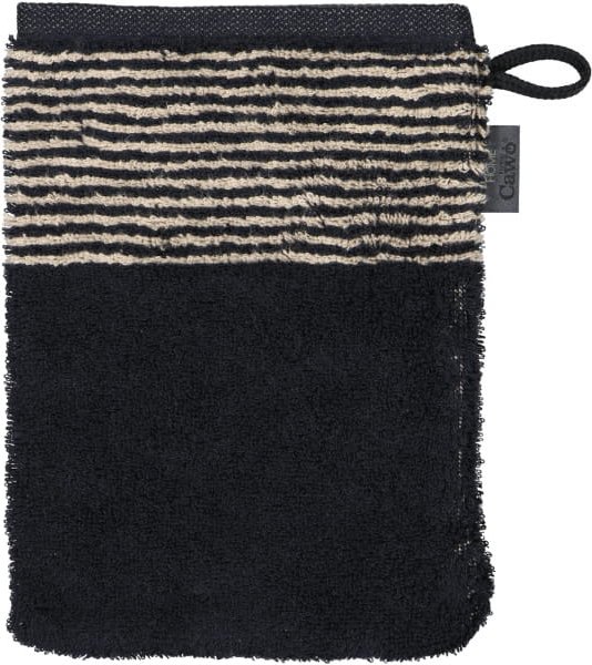 Cawö Handtücher Luxury Home Two-Tone 590 - Farbe: schwarz - 93 - Waschhandschuh 16x22 cm
