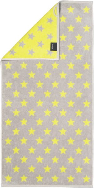 Cawö Handtücher NEW STARS Sterne klein 6261 - Farbe: platin/lime - 75 - Handtuch 50x100 cm
