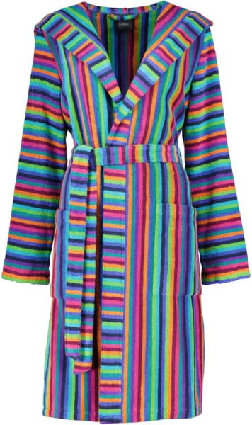 Cawö - Damen Kurzmantel Walkfrottier - Kapuze 7049 - Farbe: 84 - multicolor - L